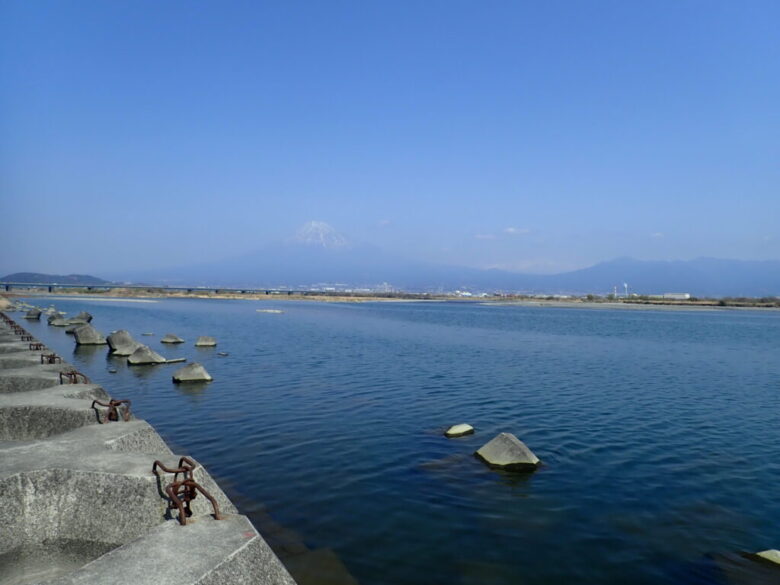 富士川河口　釣りポイント風景